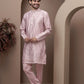 Pink kurta pajama with matching embroidered jacket