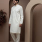 White kurta pajama with matching embroidered jacket