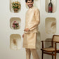 Golden Cotton Silk Outfit – Sharp Ethnic Wear for Modern Menswear