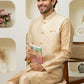 Golden Cotton Silk Outfit – Sharp Ethnic Wear for Modern Menswear
