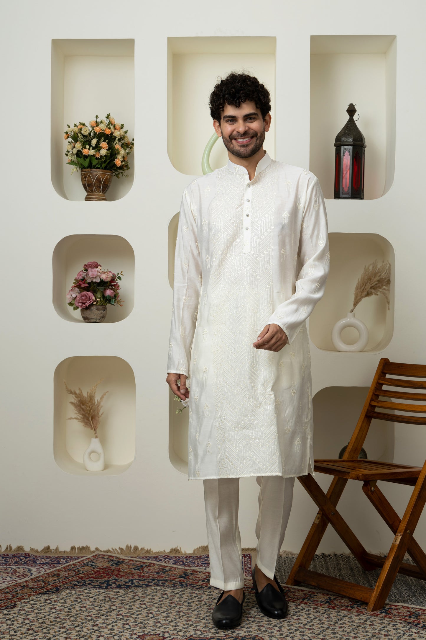 Elegant Cream cotton silk kurta pajama – Premium Ethnic Menswear Collection