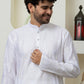 Stylish White Embroidered Kurta Pajama for Celebrations – Tailored Menswear Ethnic Look