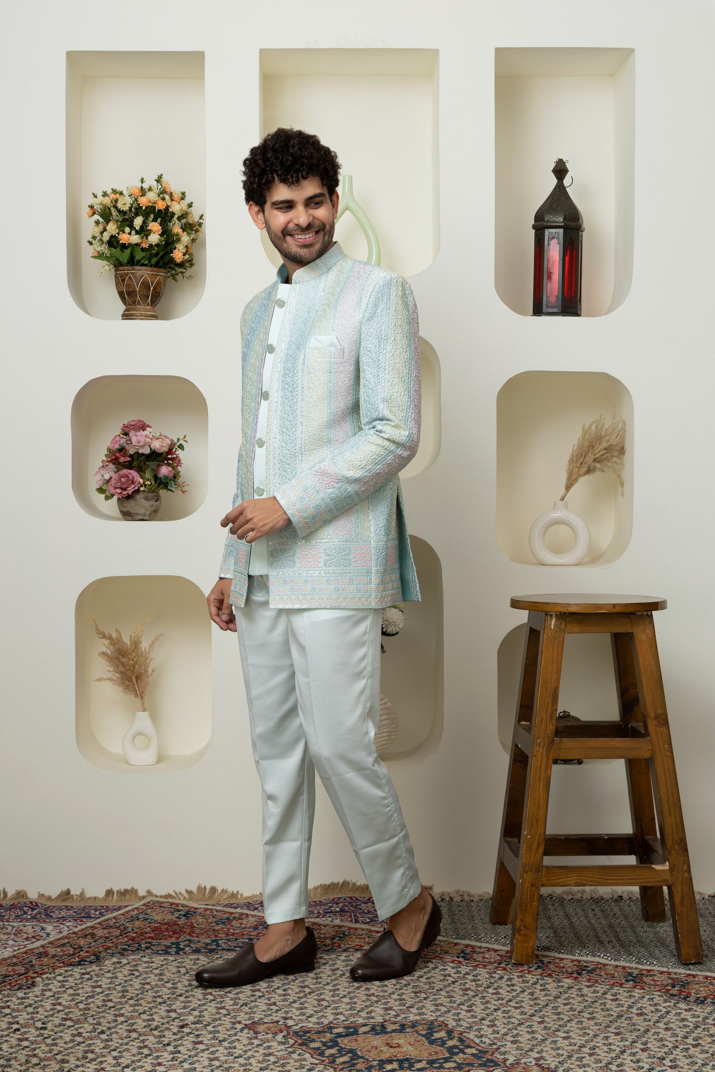 Classic Tourquise Blue Bandhgala – A Ethnic Must-Have for Menswear