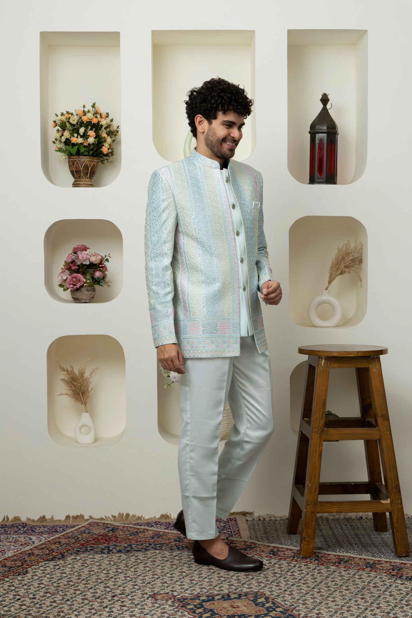 Classic Tourquise Blue Bandhgala – A Ethnic Must-Have for Menswear