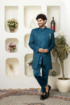 Stylish Blue Indo Western for Celebrations – Tailored Menswear Ethnic Look