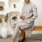 Stylish Metalic Grey embroidered Cotton Silk Kurta Pajama for Celebrations – Tailored Menswear Ethnic Look