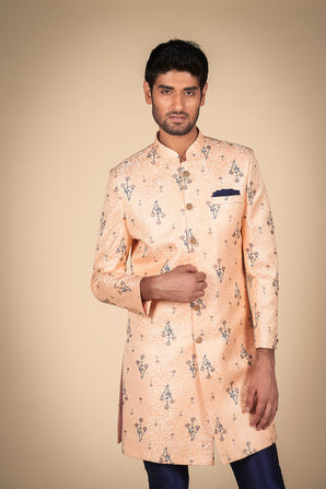 Men's Ethnic Wear – Golden Sherwani for Special Moments