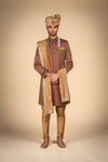 Stylish Maroon Sherwani – Perfect Men's Ethnic Ensemble