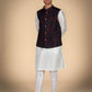 White With Blue Jacket Men's Kurta Ensemble – Classic Ethnic Style Reinvented