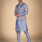 Kurta Pajama Set for Men's in Purple And Purple Base Jacket With Golden Weaving On It – Elegant Ethnic Attire