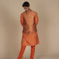 Stylish Orange Kurta With Orange Jacket Kurta Pajama Set – Perfect Men's Ethnic Ensemble
