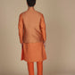 Stylish Orange Kurta With Orange Jacket Kurta Pajama Set – Perfect Men's Ethnic Ensemble