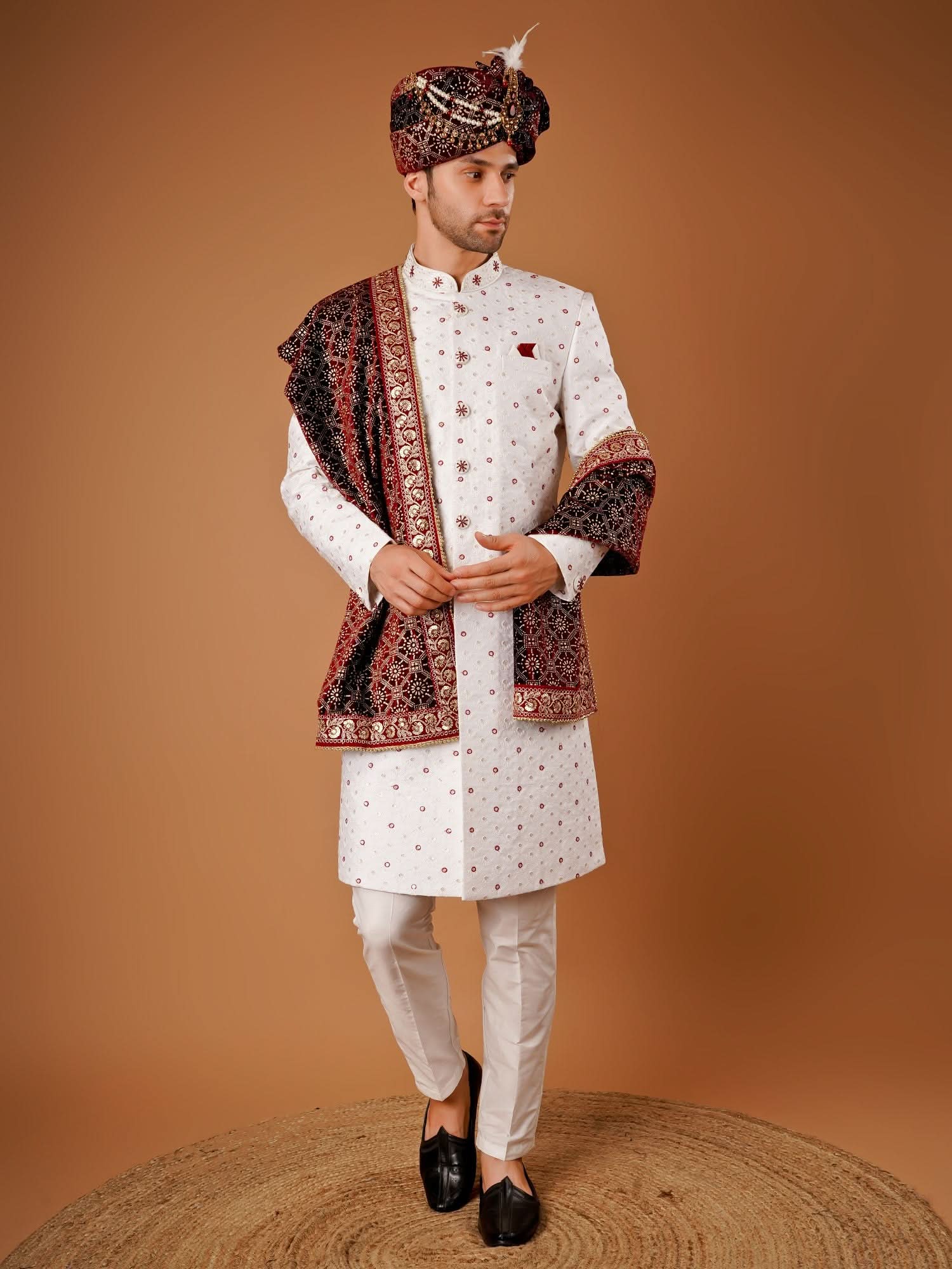 Statement Sherwani in White – Designed for the Elegant Men's