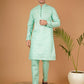 Stand Out in Style: Turquoise Blue Ensemble from Our Men's Ethnic Line