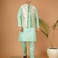 Stand Out in Style: Turquoise Blue Ensemble from Our Men's Ethnic Line