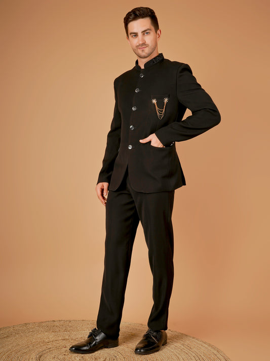 Men's Ethnic Bandhgala in Black – Sophistication Meets Culture