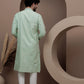 Green cotton silk kurta pajama for festive occasions