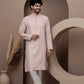 Pink cotton silk kurta pajama for festive occasions