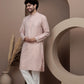 Pink cotton silk kurta pajama for festive occasions