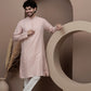 Pink cotton silk kurta pajama for festive occasions